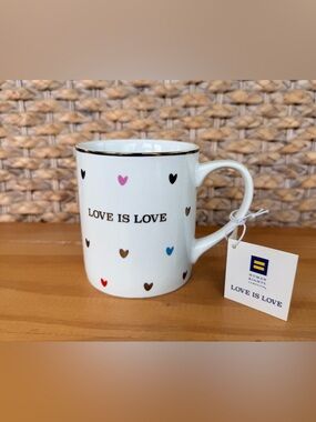 NEW Williams-Sonoma "Love Is Love" Coffee Mug Human Rights LGBTQ+ NWT